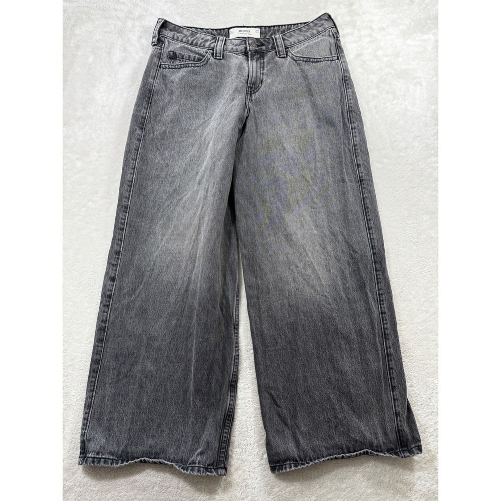 Hollister Womens Low-Rise Super Baggy Grey Denim Jeans 8R W29 Meas: 33x29.5